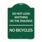 Signmission Do Not Lean Anything on Railings No Bicycles Heavy-Gauge Aluminum Sign, 24" x 18", G-1824-24631 A-DES-G-1824-24631 - alternate 1